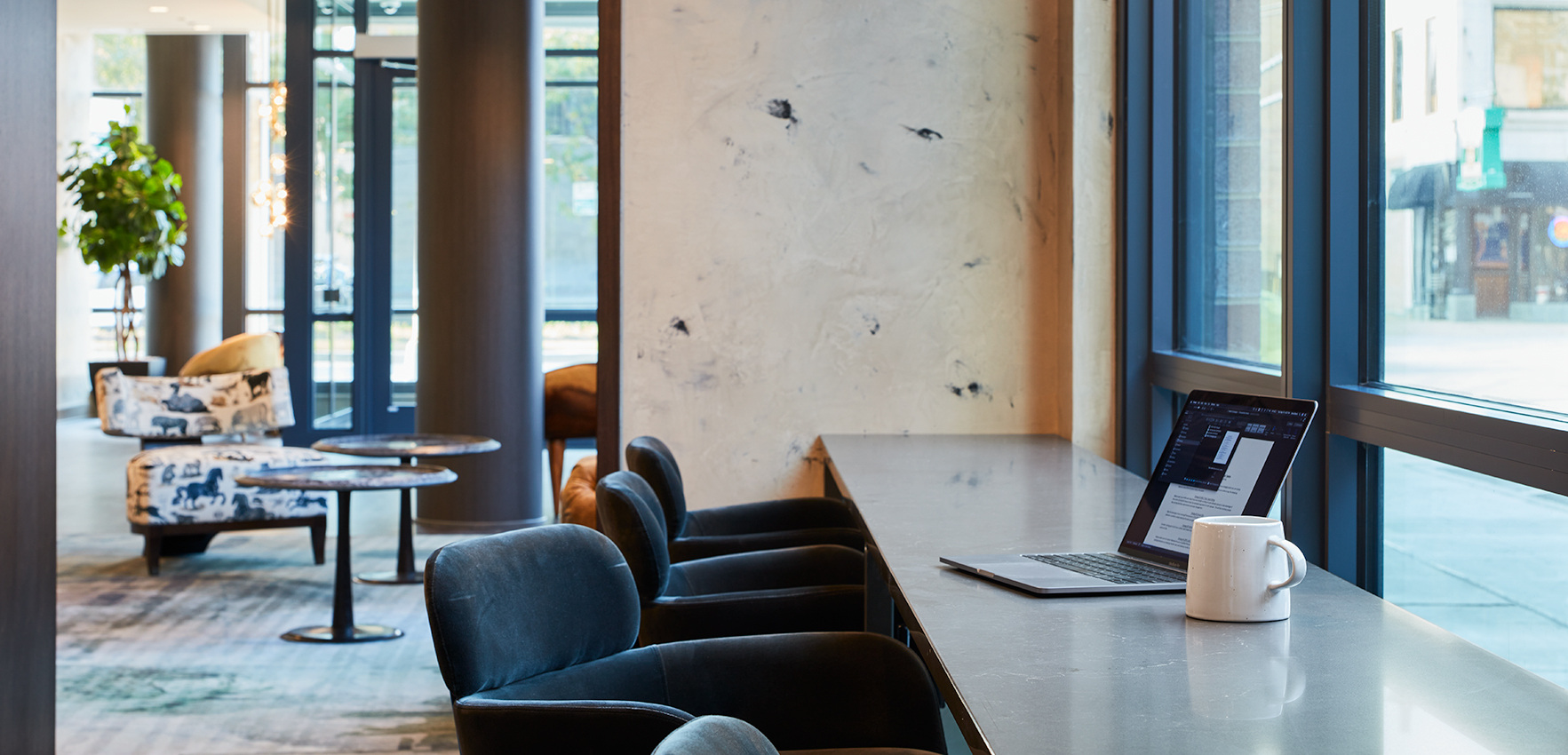 Stay connected and productive in our stylish lobby, featuring complimentary WiFi for your convenience.